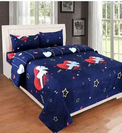 Printed Double Bedsheet with 2 Pillow Cover