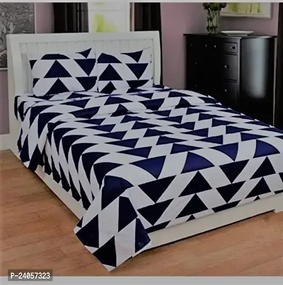 Polycotton 3D Printed Double Bedsheet With 2 Pillow Covers [Size 90x90 Inches ]