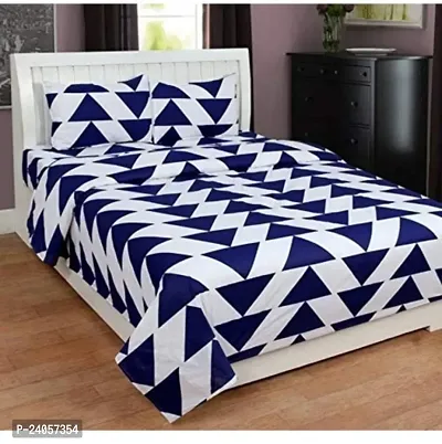 Polycotton 145 TC 3D Printed Double Bedsheet With 2 Pillow Covers [Size 90x90 Inches ]