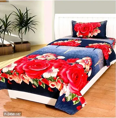 Stylish Polycotton Single Bedsheet with Pillow Cover-thumb0