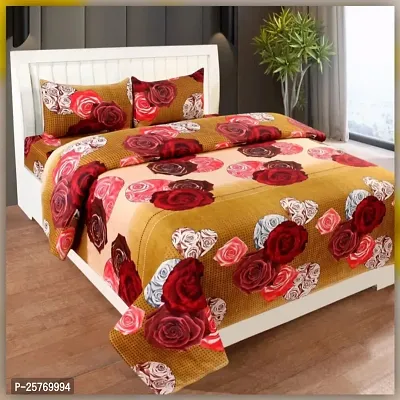 Stylish Polycotton Double Bedsheet with Pillow Covers