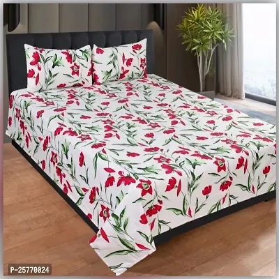 Stylish Polycotton Double Bedsheet with Pillow Covers-thumb0