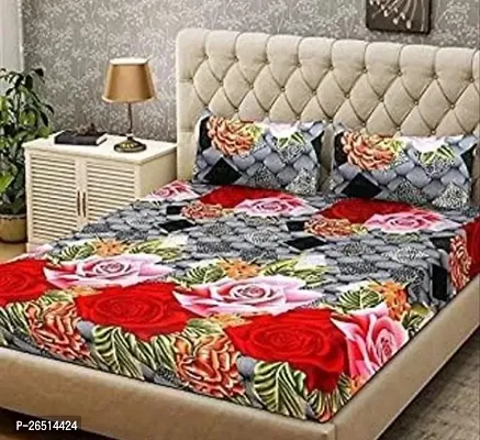 Classic Polycotton Printed Bedsheet with Pillow Covers-thumb0