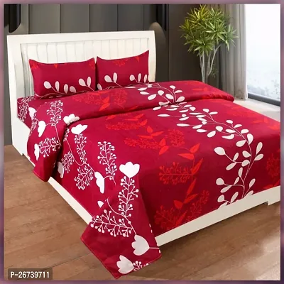 3D Printed 100% polycotton bedsheet for double bed with 2 pillow covers-thumb0