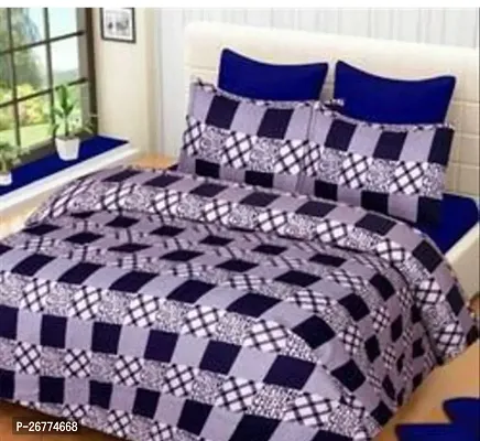 3D Printed 100% polycotton bedsheet for double bed with 2 pillow covers-thumb0