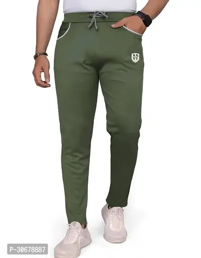 Stylish Polyester Green Regular Fit Regular Track Pants For Men