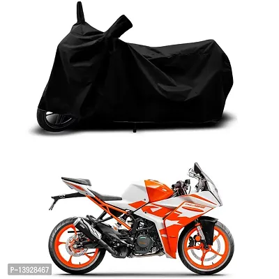 HEDWING-Best Quality Bike Body Cover Compatible For KTM RC 125 STD Water Resistant Dustproof/Indoor/Outdoor and Parking with All Varients Full Body Protection(colour-Black)