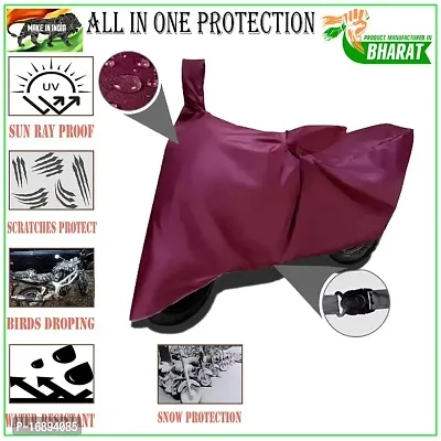 HEDWING:- Motorcycle/scooty Cover Comfortable for Royal Enfie Classic Squadron Water Resistant Dustproof/ UV-Ray/ Indoor/Outdoor and Parking with All Varients Full Body Protection(mahroon)-thumb3