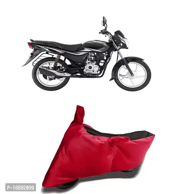 HEDWING:- Present Bike Cover Comfortable for Bajaj Comfor Tec BS6 Water Resistant Dustproof/ UV-Ray/ Indoor/Outdoor and Parking with All Varients Full Body Protection(Red and Black)-thumb0