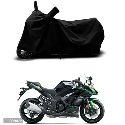 HEDWING-Best Quality Bike Body Cover Compatible For Kawasaki Ninja 1000SX Water Resistant Dustproof/Indoor/Outdoor and Parking with All Varients Full Body Protection(colour-Black)-thumb0