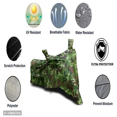Full Body Protection Bike/Scooty Bike Body Cover Compatible For Bajaj Platina 110 ES Drum with All Varients Full Body Protection- Jungle Green-thumb3