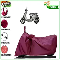 HEDWING:- Motorcycle/scooty Cover Comfortable for Benling Aura Water Resistant Dustproof/ UV-Ray/ Indoor/Outdoor and Parking with All Varients Full Body Protection(mahroon)-thumb1