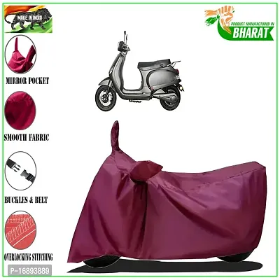 HEDWING:- Motorcycle/scooty Cover Comfortable for Benling Aura Water Resistant Dustproof/ UV-Ray/ Indoor/Outdoor and Parking with All Varients Full Body Protection(mahroon)-thumb2