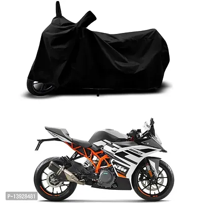 HEDWING-Best Quality Bike Body Cover Compatible For KTM RC 390 Water Resistant Dustproof/Indoor/Outdoor and Parking with All Varients Full Body Protection(colour-Black)
