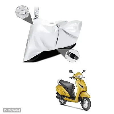 HEDWING:- Present Bike Cover Comfortable for Honda Activa 5G Water Resistant Dustproof/ UV-Ray/ Indoor/Outdoor and Parking with All Varients Full Body Protection(Silver)-thumb0