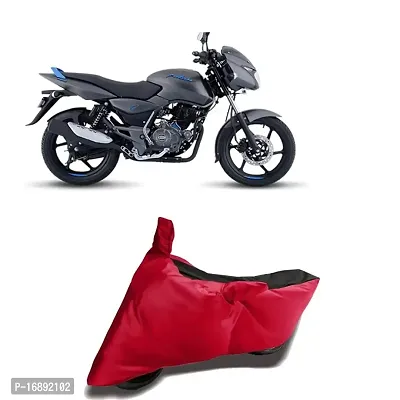 HEDWING:- Present Bike Cover Comfortable for Bajaj Pulsar 125 Neon BS6 Water Resistant Dustproof/ UV-Ray/ Indoor/Outdoor and Parking with All Varients Full Body Protection(Red and Black)