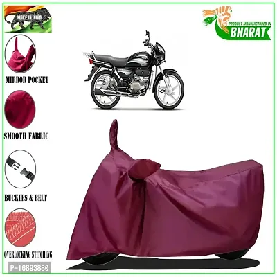 HEDWING:- Motorcycle/scooty Cover Comfortable for Hero Splendor Plus i3s Water Resistant Dustproof/ UV-Ray/ Indoor/Outdoor and Parking with All Varients Full Body Protection(mahroon)-thumb2