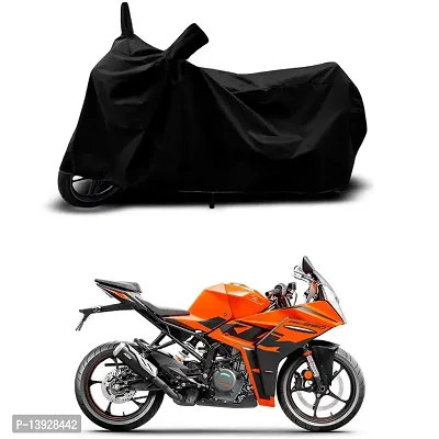 HEDWING-Best Quality Bike Body Cover Compatible For KTM RC 390 STD BS6 Water Resistant Dustproof/Indoor/Outdoor and Parking with All Varients Full Body Protection(colour-Black)
