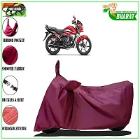 HEDWING:- Motorcycle/scooty Cover Comfortable for Hero Passion Pro 110 Water Resistant Dustproof/ UV-Ray/ Indoor/Outdoor and Parking with All Varients Full Body Protection(mahroon)-thumb1