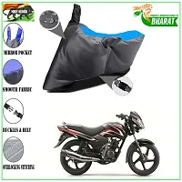HEDWING:- Motorcycle/scooty Cover Comfortable for TVS Sport KS Water Resistant Dustproof/ UV-Ray/ Indoor/Outdoor and Parking with All Varients Full Body Protection(Gray and Blue)-thumb1
