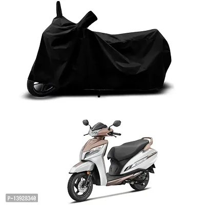 HEDWING-Best Quality Bike Body Cover Compatible For Honda Activa Prem 6G  Water Resistant Dustproof/Indoor/Outdoor and Parking with All Varients Full Body Protection(colour-Black)-thumb0