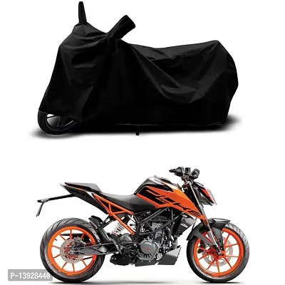 HEDWING-Best Quality Bike Body Cover Compatible For KTM 200 Duke BS6 Water Resistant Dustproof/Indoor/Outdoor and Parking with All Varients Full Body Protection(colour-Black)-thumb0