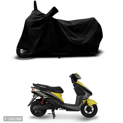 HEDWING-Best Quality Bike Body Cover Compatible For Ampere Reo LI Water Resistant Dustproof/Indoor/Outdoor and Parking with All Varients Full Body Protection(colour-Black)