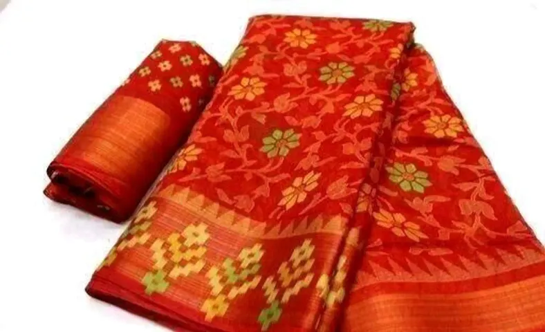 Cotton Silk Printed Saree with Blouse piece
