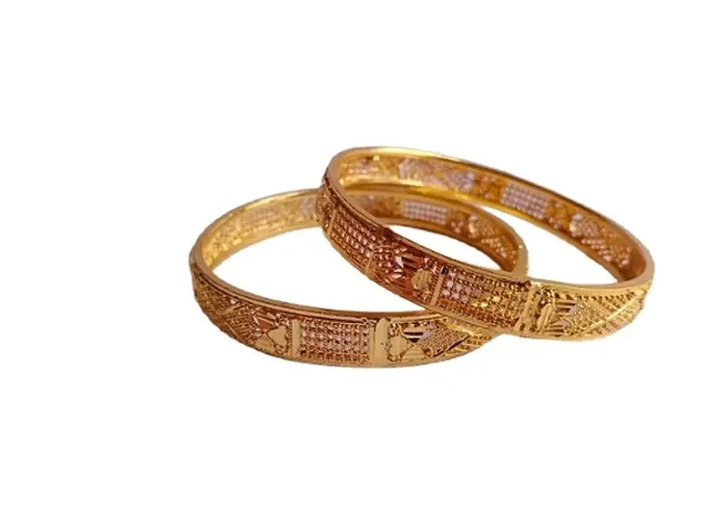 Piece Of 2 Brass Gold Plated Bangles