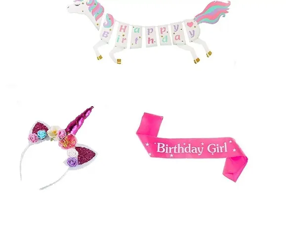 Festiko Unicorn Decorations for Birthday Party/Unicorn Theme Birthday Decorations/Unicorn Party Supplies for Birthday/Unicorn Theme for Girls (Combo-6)