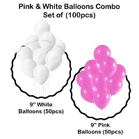 Festiko Latex Balloon Combo Pack of 100 Pcs (Pink and White) for Girls Birthday/Baby Shower/Anniversary Parties-thumb2