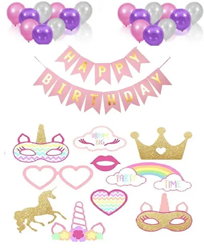 Festiko Unicorn Decorations for Birthday Party/Unicorn Theme Birthday Decorations/Unicorn Party Supplies for Birthday/Unicorn Theme for Girls (Combo-5)