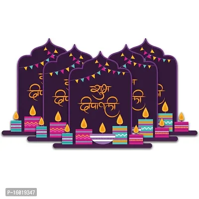 Festiko? 48 Pcs Happy Diwali Cards, Subh Deepawali Wishing Cards, Diwali Cards Diya Theme, Message Card for Diwali