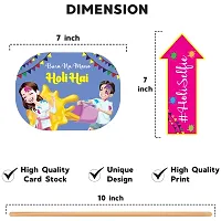 Festiko? Holi Decoration Combo (Set of 8 Pcs) - 1 Pc It's My First Holi Banner, 7 Pcs Holi Photobooth Props, Happy Holi Decorations, Holi Party Supplies-thumb3