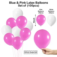 Festiko Latex Balloon Combo Pack of 100 Pcs (Pink and White) for Girls Birthday/Baby Shower/Anniversary Parties-thumb4