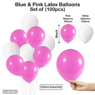 Festiko Latex Balloon Combo Pack of 100 Pcs (Pink and White) for Girls Birthday/Baby Shower/Anniversary Parties-thumb5