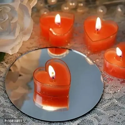 Festiko Candles Rose Aroma Scented Heart Tealight Candles (Pack of 10)-thumb0