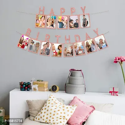 Festiko Happy Birthday Photo Banner for Party - Birthday Party Decoration Garland 12 Months One Year-thumb2