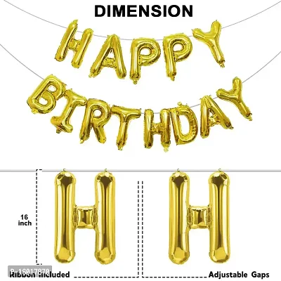 Festiko? Happy Birthday Combo (27 Pcs), Black  Golden Theme Decoration, Party Decoration Supplies (Balloons, Happy Birthday Foil Balloons  Fairy Light)-thumb4