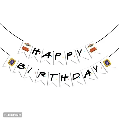 Festiko? Happy Birthday Banner in Friends Theme (1 Set of Banner  Ribbon), Birthday Party Decoration, Happy Birthday Decoration Items