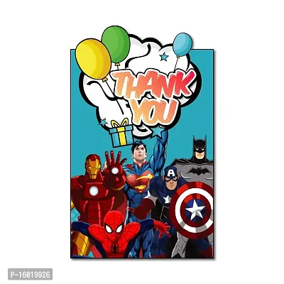 Festiko? Superhero Theme Multicolour Thank You Cards (48 Pcs), Theme Birthday Supplies, Return Gifts for Kids, Gift Accessories, Party Items, Superhero Theme Stationary Supplies