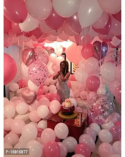 Festiko Latex Balloon Combo Pack of 100 Pcs (Pink and White) for Girls Birthday/Baby Shower/Anniversary Parties