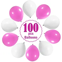 Festiko Latex Balloon Combo Pack of 100 Pcs (Pink and White) for Girls Birthday/Baby Shower/Anniversary Parties-thumb3