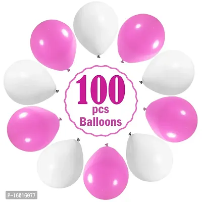 Festiko Latex Balloon Combo Pack of 100 Pcs (Pink and White) for Girls Birthday/Baby Shower/Anniversary Parties-thumb4