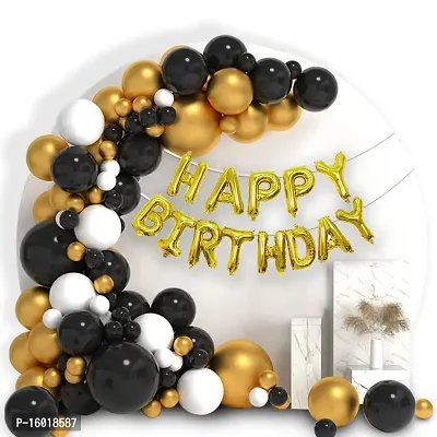 Festiko? Happy Birthday Combo (51 Pcs), Black  Golden Theme Decoration, Party Decoration Supplies (Balloons  Happy Birthday Foil Balloons)
