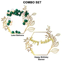 Festiko? Happy Birthday Green Combo (51 Pcs), Birthday Celebration, Happy Birthday Party Decoration Supplies (Balloons  Banner)-thumb1