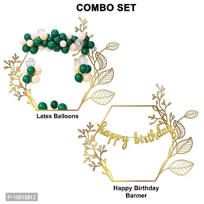 Festiko? Happy Birthday Green Combo (51 Pcs), Birthday Celebration, Happy Birthday Party Decoration Supplies (Balloons  Banner)-thumb2