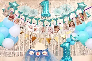 Festiko Mermaid Photo Banner, Sweet Heart First Birthday Photo Banner, Justborn to 12 Months Photo Banner, for Mermaid Party Decorations, Mermaid Party Supplies-thumb1