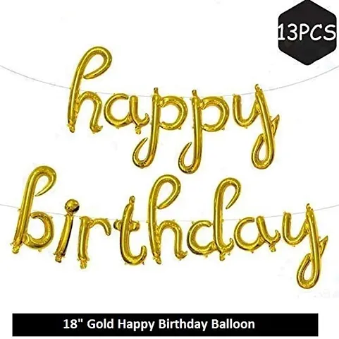 Festiko Happy birthday in 18 script letter Foil balloons/birthday party decoration/Birthday Balloon Hand write/bachelorette birthday decoration (Gold happy birthday foil balloon)