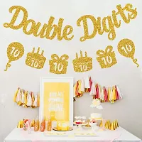 Festiko Double Digits 10th Birthday Banner - Happy 10th Birthday Decorations 10 Year Birthday Decorations for Kids 10th Birthday Decors 10th Anniversary Party Supplies-thumb4